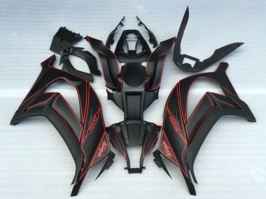 Billige Kawasaki ZX10R Motorrad Verkleidung 2011-2015 - Matt Schwarz Rot