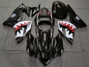 Billige Kawasaki ZX10R Motorrad Verkleidung 2004-2005 - Matt Schwarz Betty Bomber