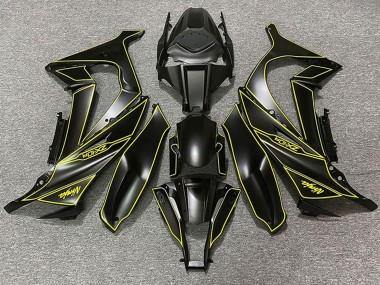 Billige Kawasaki ZX10R Motorrad Verkleidung 2011-2015 - Matt Schwarz Gelb Linie