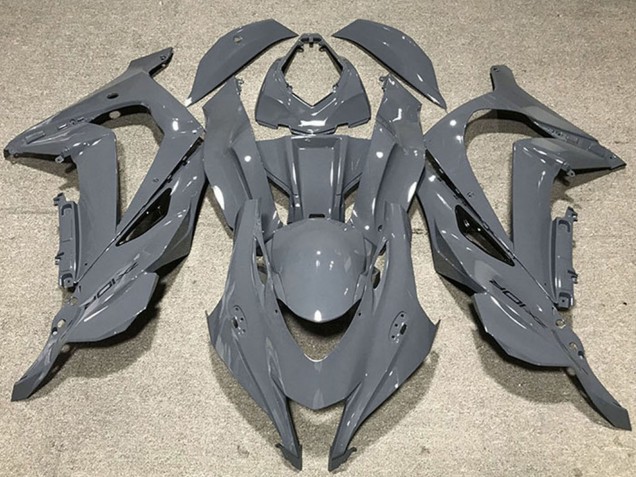 Billige Kawasaki ZX10R Motorrad Verkleidung 2016-2020 - Nardo Grau Schwarz Logo