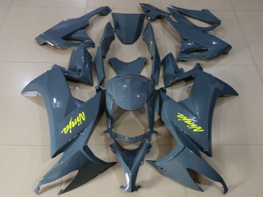 Billige Kawasaki ZX10R Motorrad Verkleidung 2008-2010 - Dunkel Nardo Grau Hohe Sichtbarkeit Gelb