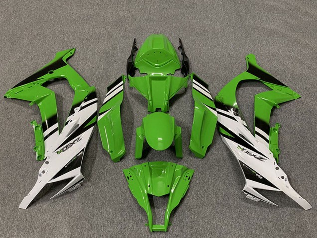 Billige Kawasaki ZX10R Motorrad Verkleidung 2011-2015 - Grun Weiss Glanzendes Schwarz OEM Stil
