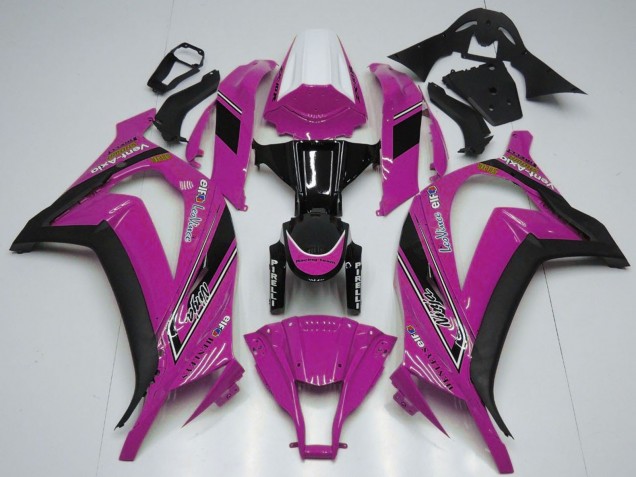Billige Kawasaki ZX10R Motorrad Verkleidung 2011-2015 - Weiss Rosa Glanzendes Schwarz OEM Stil