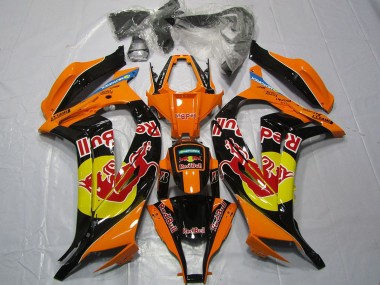 Billige Kawasaki ZX10R Motorrad Verkleidung 2011-2015 - Orange Gelb Glanzendes Schwarz Red Bull