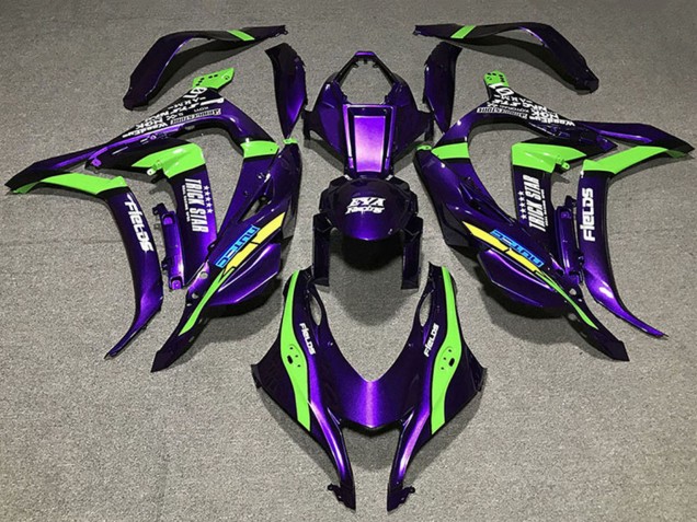 Billige Kawasaki ZX10R Motorrad Verkleidung 2016-2020 - Lila Grun Weiss Trick Star EVA Rennen