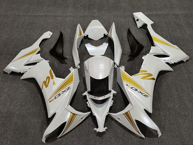 Billige Kawasaki ZX10R Motorrad Verkleidung 2008-2010 - Perl Weiss Gold