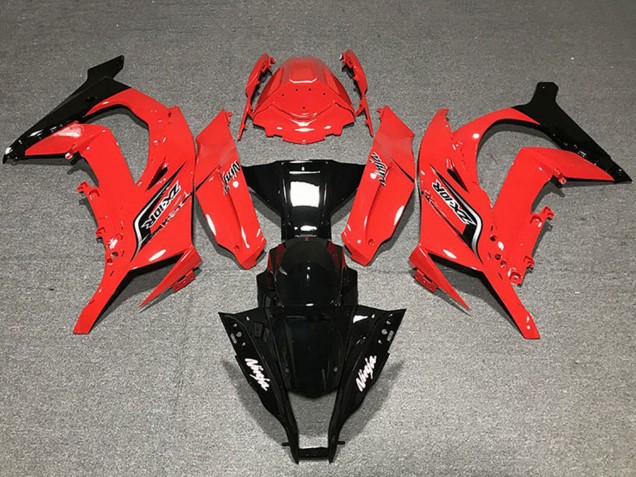 Billige Kawasaki ZX10R Motorrad Verkleidung 2011-2015 - Rot Glanzendes Schwarz