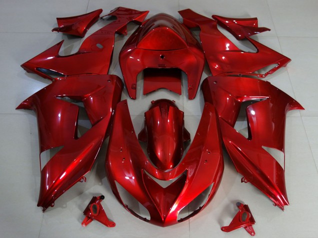Billige Kawasaki ZX10R Motorrad Verkleidung 2006-2007 - Dunkel Rot