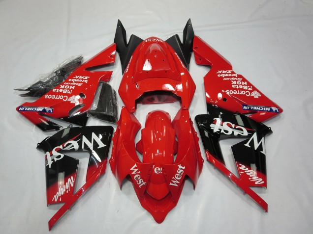 Billige Kawasaki ZX10R Motorrad Verkleidung 2004-2005 - Rot West