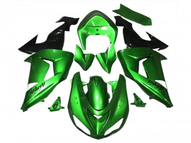 Billige Kawasaki ZX10R Motorrad Verkleidung 2006-2007 - Grun Glanzendes Schwarz