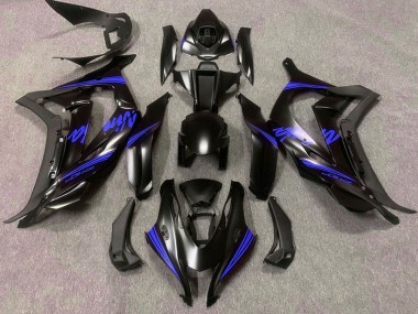 Billige Kawasaki ZX10R Motorrad Verkleidung 2016-2020 - Matt Schwarz Blau Ninja