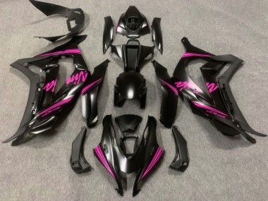 Billige Kawasaki ZX10R Motorrad Verkleidung 2016-2020 - Matt Schwarz Rosa Ninja