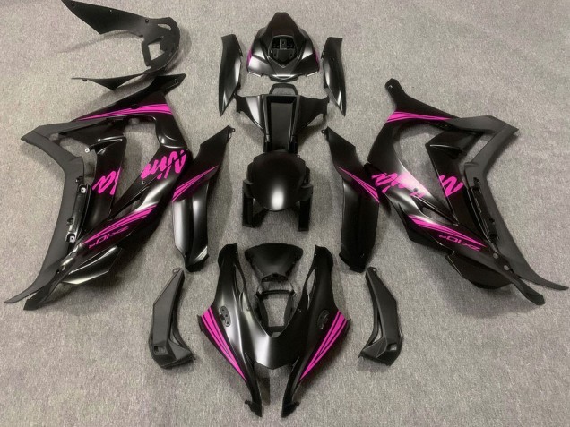 Billige Kawasaki ZX10R Motorrad Verkleidung 2016-2020 - Matt Schwarz Rosa Ninja