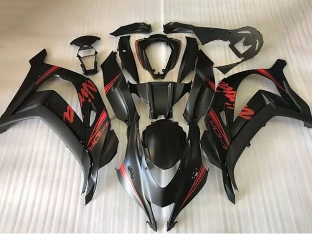 Billige Kawasaki ZX10R Motorrad Verkleidung 2016-2020 - Matt Schwarz Rot Ninja