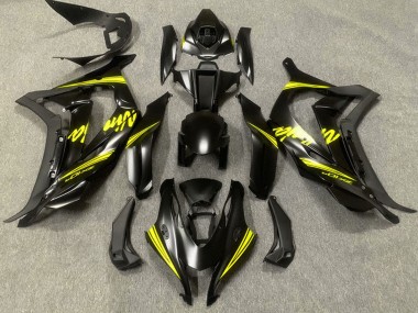 Billige Kawasaki ZX10R Motorrad Verkleidung 2016-2020 - Matt Schwarz Gelb Ninja