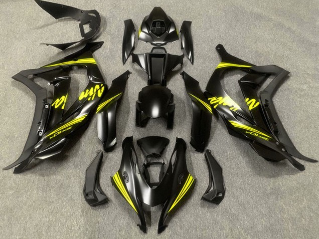 Billige Kawasaki ZX10R Motorrad Verkleidung 2016-2020 - Matt Schwarz Gelb Ninja