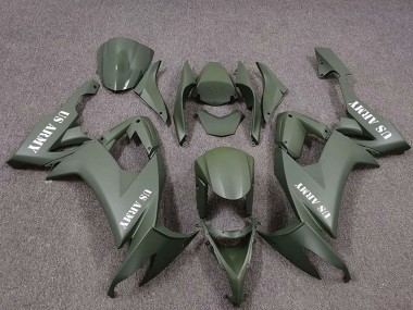 Billige Kawasaki ZX10R Motorrad Verkleidung 2008-2010 - US Armee Grun