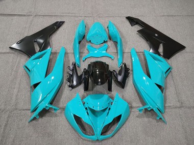 Billige Kawasaki ZX6R Motorrad Verkleidung Kit 2009-2012 - Blau Glanzendes Schwarz