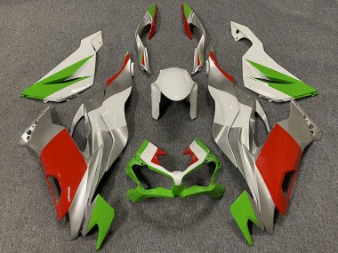 Billige Kawasaki ZX6R Motorrad Verkleidung 2019-2022 - Weiss Silber Grun Rot
