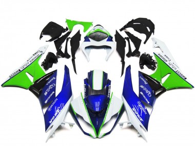 Billige Kawasaki ZX6R Motorrad Verkleidung 2009-2012 - Weiss Grun Blau Schwarz