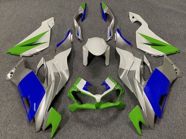 Billige Kawasaki ZX6R Motorrad Verkleidung 2019-2022 - Weiss Silber Grun Blau