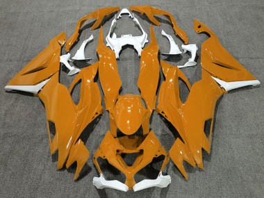 Billige Kawasaki ZX6R Motorrad Verkleidung 2019-2022 - Weiss Orange