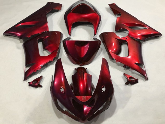 Billige Kawasaki ZX6R Motorrad Verkleidung 2005-2006 - Metallisch Rot