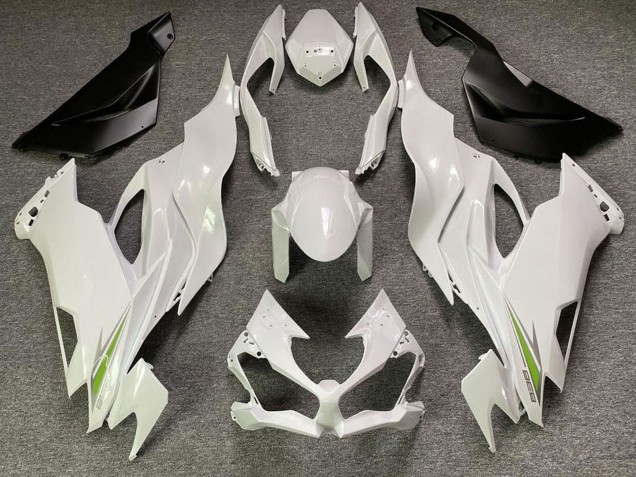 Billige Kawasaki ZX6R Motorrad Verkleidung 2019-2022 - Perl Weiss Grun