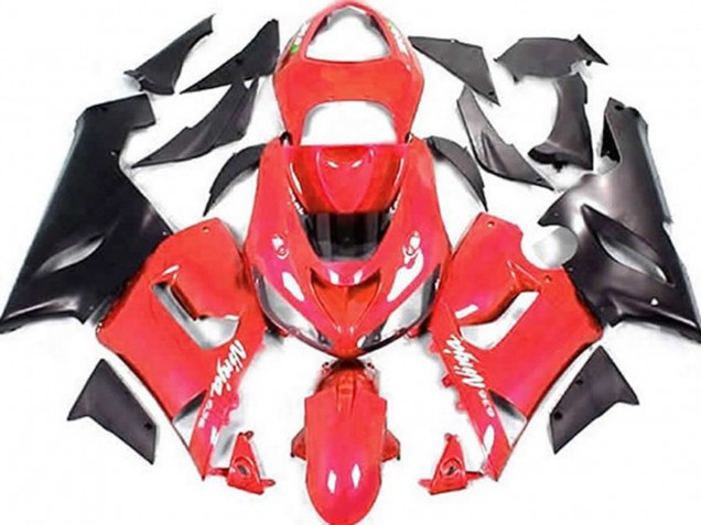 Billige Kawasaki ZX6R Motorrad Verkleidung 2005-2006 - Rot Matt Schwarz