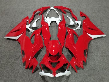 Billige Kawasaki ZX6R Motorrad Verkleidung 2019-2022 - Weiss Rot