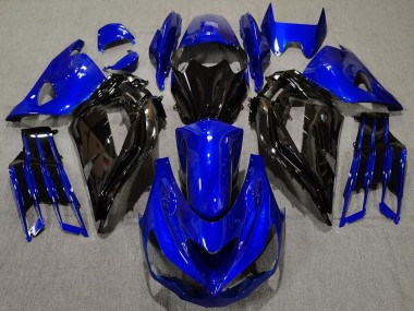 Billige Kawasaki ZX14R Motorrad Verkleidung 2012-2024 - Blau Glanzendes Schwarz