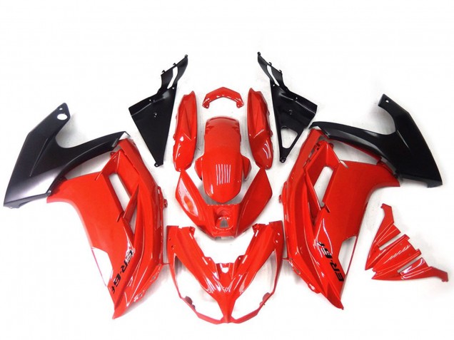 Billige Kawasaki ER6F Motorrad Verkleidung 2012-2014 - Rot Glanzendes Schwarz