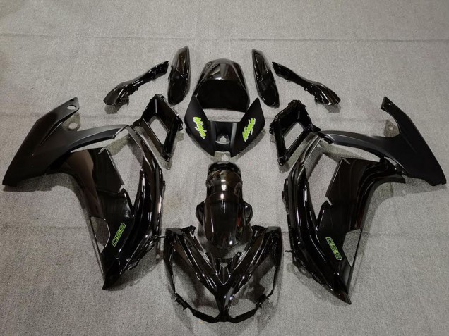Billige Kawasaki Ninja 650R Motorrad Verkleidung 2009-2011 - Glanzendes Schwarz Grun