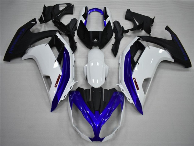 Billige Kawasaki Ninja 650R Motorrad Verkleidung 2009-2011 - Weiss Blau Matt Schwarz