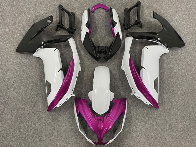 Billige Kawasaki Ninja 650R Motorrad Verkleidung 2009-2011 - Weiss Magenta Matt Schwarz