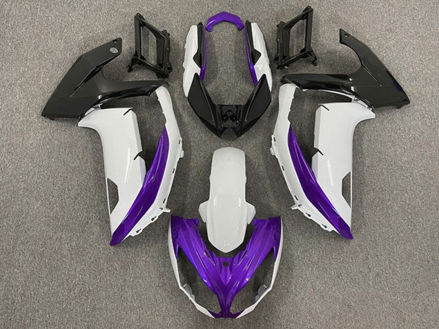 Billige Kawasaki Ninja 650R Motorrad Verkleidung 2009-2011 - Weiss Lila Matt Schwarz