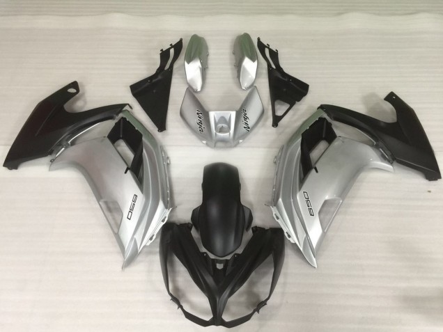 Billige Kawasaki Ninja 650R Motorrad Verkleidung 2009-2011 - Silber Matt Schwarz