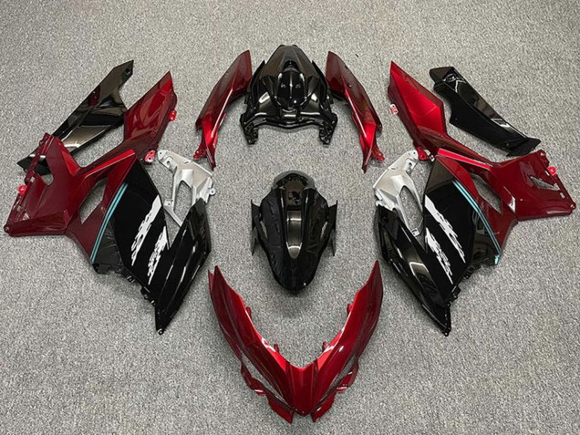 Billige Kawasaki Ninja 400 Motorrad Verkleidung 2018-2024 - Rot Glanzendes Schwarz