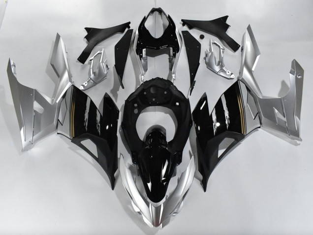 Billige Kawasaki Ninja 400 Motorrad Verkleidung 2018-2024 - Silber Glanzendes Schwarz