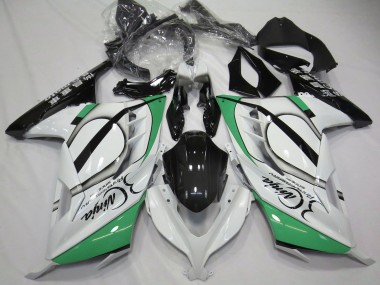 Billige Kawasaki Ninja 300 Motorrad Verkleidung 2013-2024 - Glanzendes Weiss Grun Schwarz