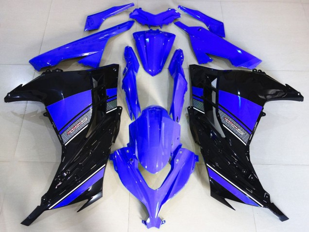 Billige Kawasaki Ninja 300 Motorrad Verkleidung 2013-2024 - Blau Schwarz