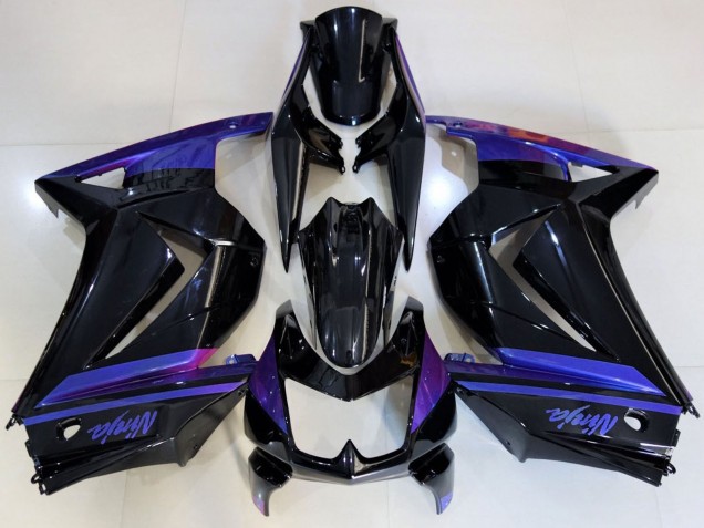 Billige Kawasaki Ninja 250 Motorrad Verkleidung 2008-2012 - Blau Glanzendes Schwarz