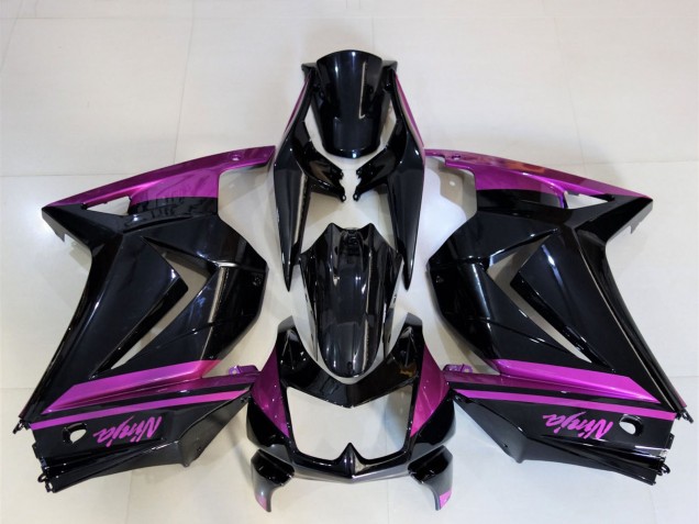 Billige Kawasaki Ninja 250 Motorrad Verkleidung 2008-2012 - Glanzendes Schwarz Lila