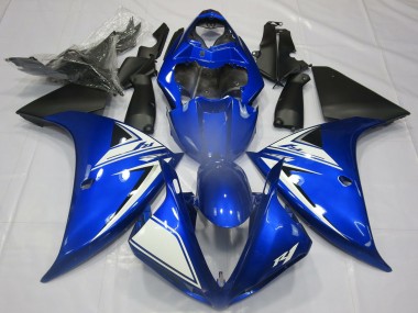 Billige Yamaha R1 Motorrad Verkleidung 2012-2014 - Blau Weiss Matt Schwarz