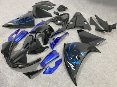 Billige Yamaha R1 Motorrad Verkleidung 2009-2011 - Glanzendes Schwarz Blau Panther
