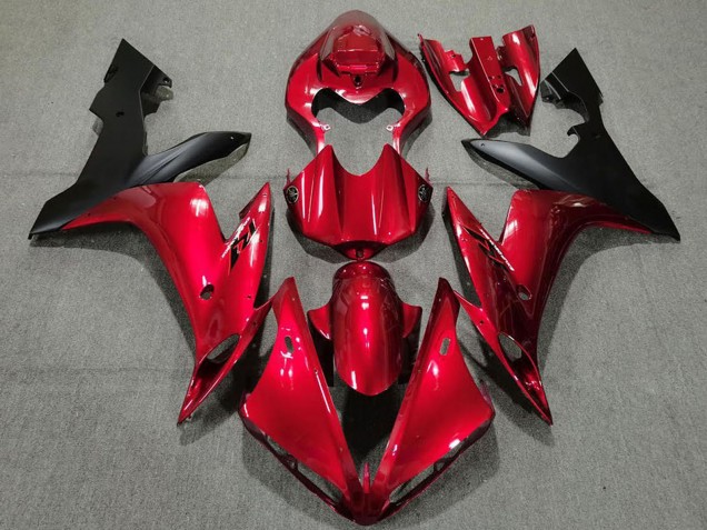 Billige Yamaha R1 Motorrad Verkleidung 2004-2006 - Bonbon Rot Matt Schwarz