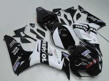 Billige Honda CBR1000RR Motorrad Verkleidung 2004-2005 - Weiss Glanzendes Schwarz Repsol
