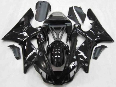 Billige Yamaha R1 Motorrad Verkleidung 2000-2001 - Glanzendes Schwarz Weiss