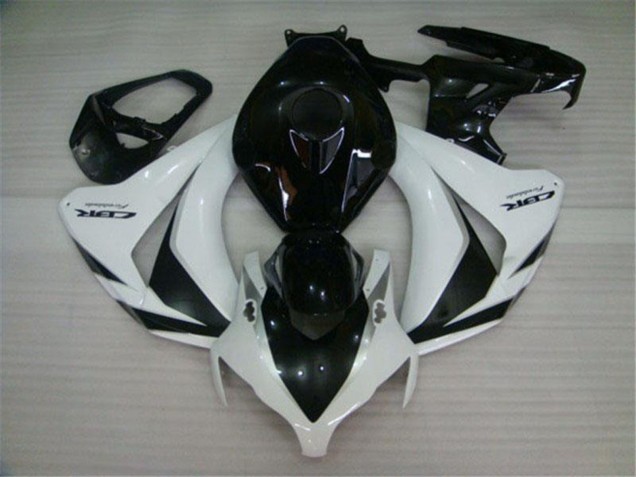 Billige Honda CBR1000RR Motorrad Verkleidungen Kit 2008-2011 - Weiss Glanzendes Schwarz