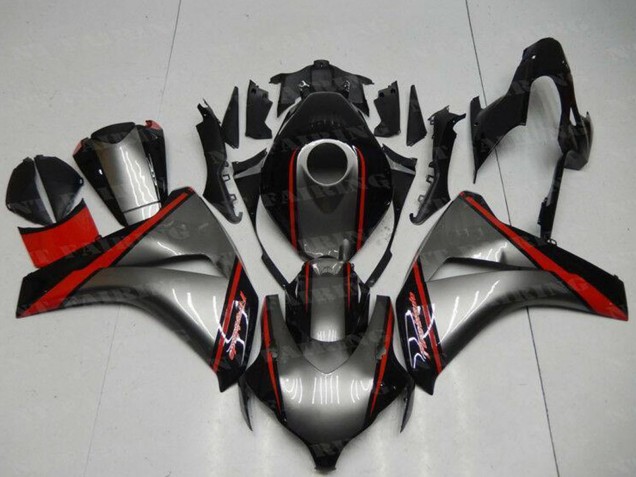 Billige Honda CBR1000RR Motorrad Verkleidung 2008-2011 - Grau Rot Glanzendes Schwarz